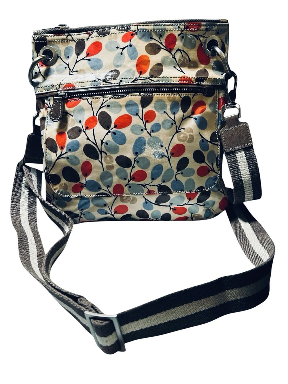 Boden Floral Crossbody Bag Oilcloth Coated Canvas Messenger Adjustable Strap - Picture 5 of 9